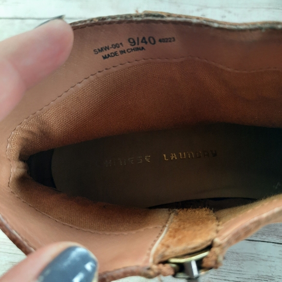 Chinese Laundry Cognac Ankle Buckle Boots Size 9 - Picture 10 of 14